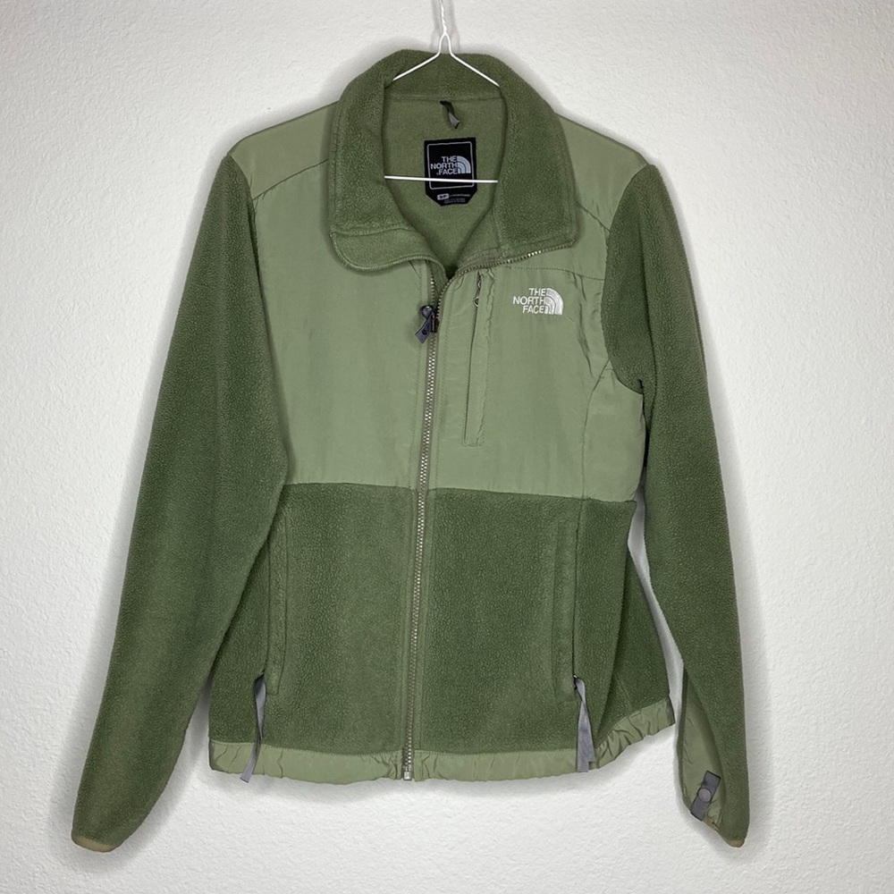 Green North Face Zip Up Jacket